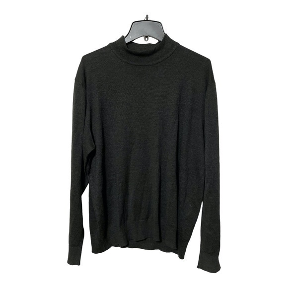 EMR Wool Other - EMR Wool Mens Vintage Sweater Mock Neck Merino Wool Blend Dark Grey Size XL